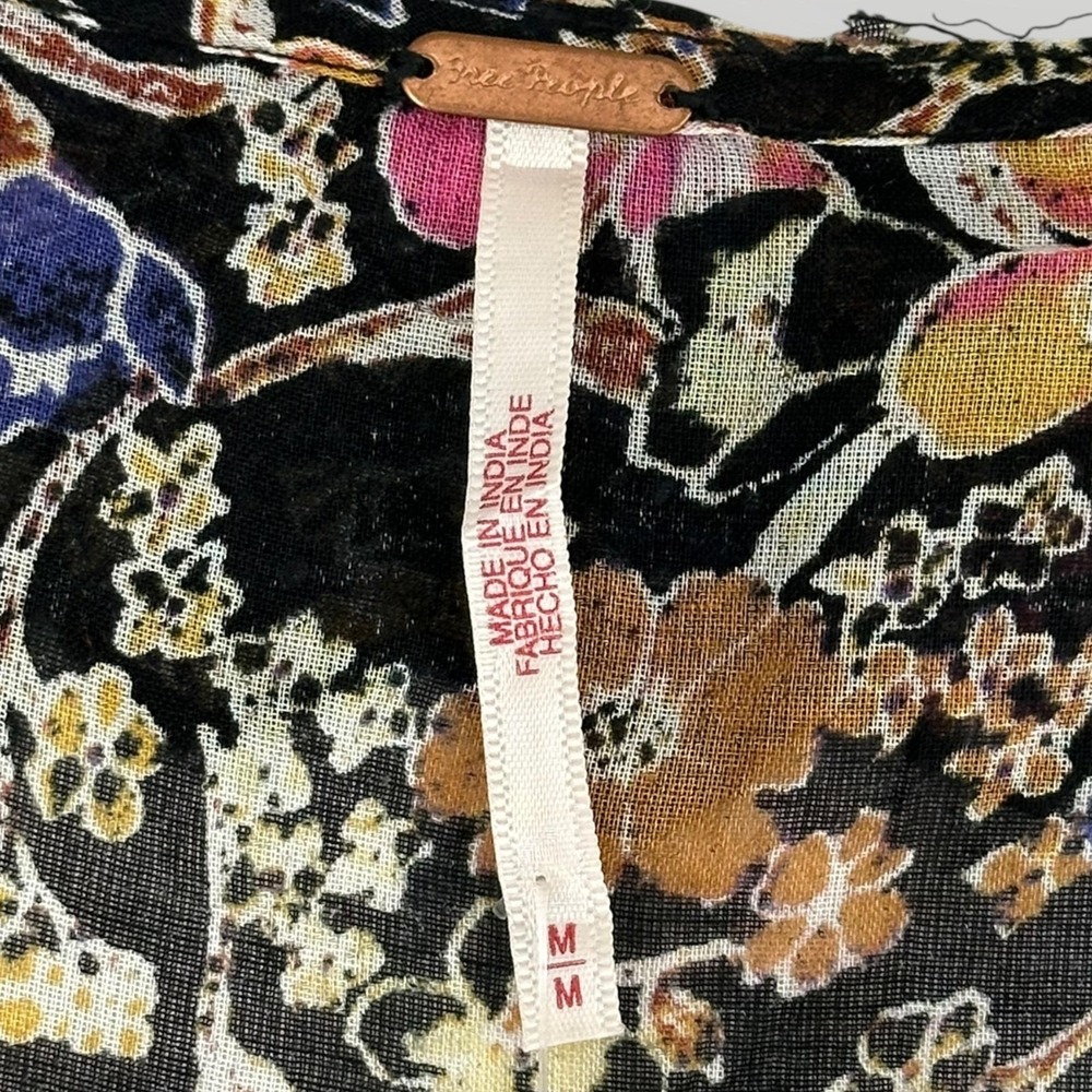 NEW Free People Maxi Dress Womens M Black Pink Floral Lace Boho OB1254357 India - Picture 4 of 10